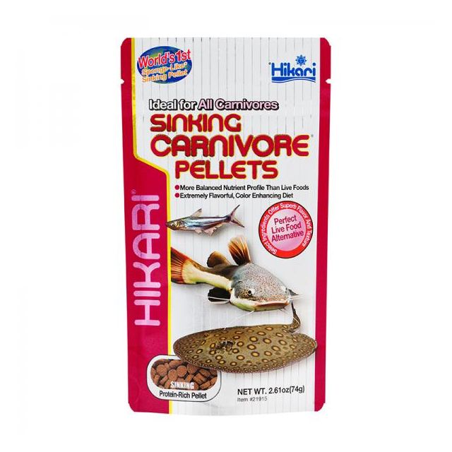 Hikari Tropical Sinking Carnivore 74gr - Alimento Completo per Specie Carnivore da Fondo