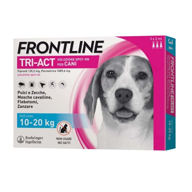 Frontline Tri-Act Cane 10-20kg - 3 Pipette