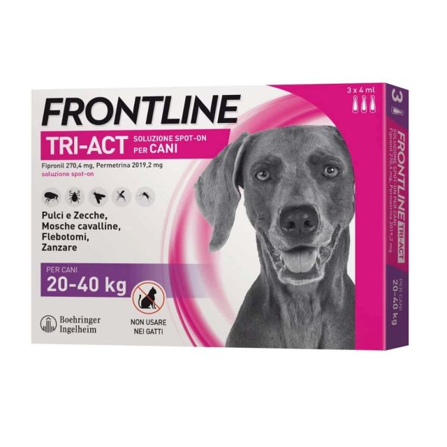 Frontline Tri-Act Cane 20-40kg - 3 Pipette