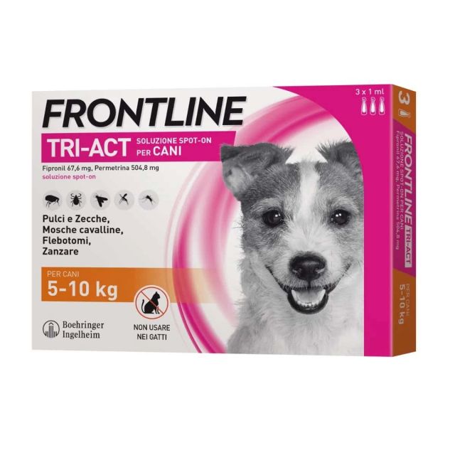 Frontline Tri-Act Cane 5-10kg - 3 Pipette
